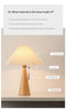 Japanese pleated wooden fabric led table lamp
