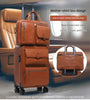 Premium Leather Trolley Suitcase Set