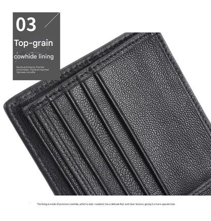 Men’s Genuine Crocodile Leather Bifold Wallet