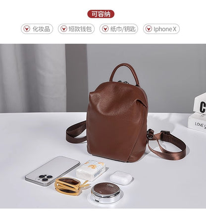 Women Mini Leather Backpack Purse Bag