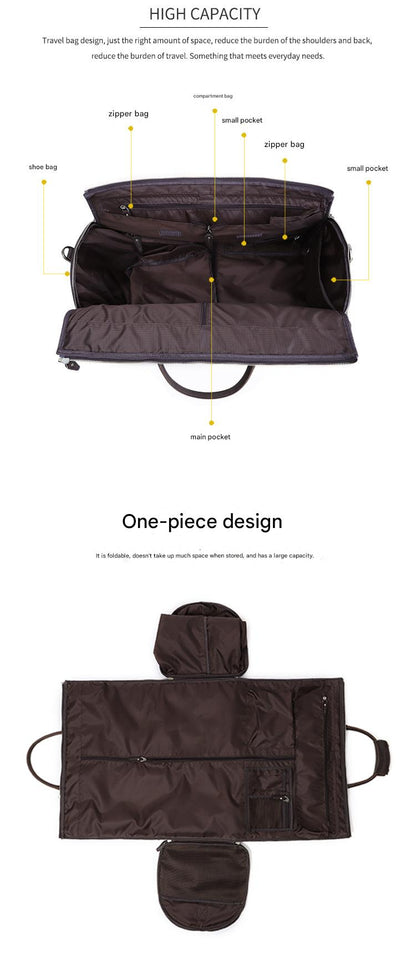 Leather Garment Duffle Bag Carry-On for Men