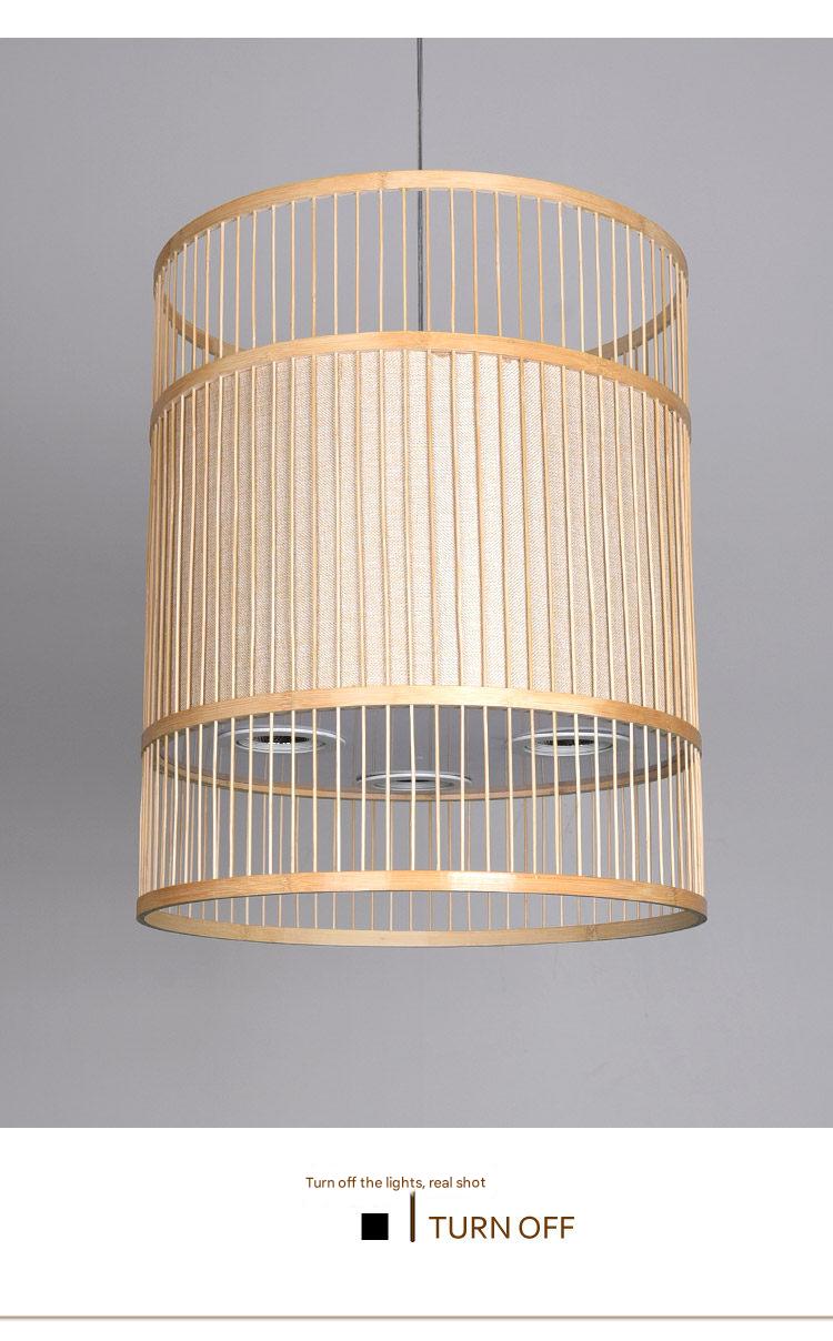 Modern bamboo weaving cylinder chandelier