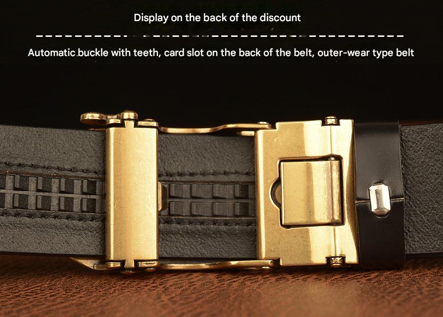 Men Anchor Buckle Genuine Leather Belt