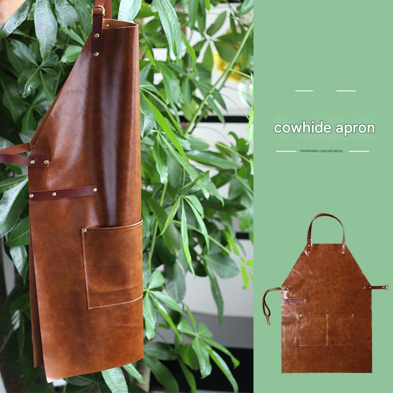 Top Grain Leather Chef Apron with Pockets
