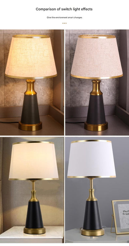 Modern scandinavian brass black table lamp