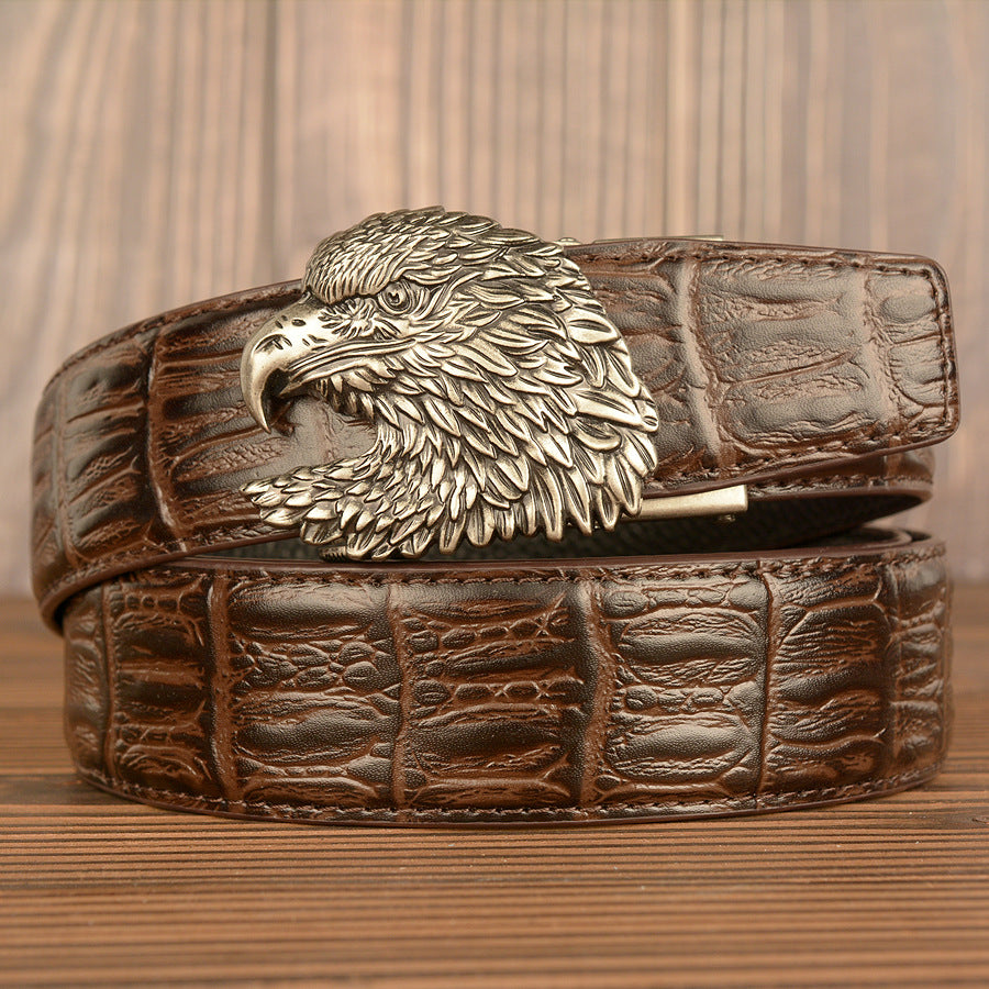 Men’s Full Grain Leather Belt with Eagle Buckle