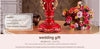 Red victorian wedding table lamp with beads