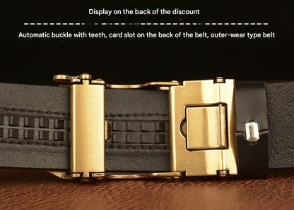 Men Western Anchor Buckle Leather Belt