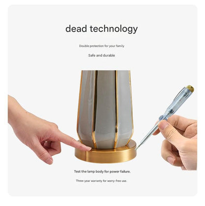 Minimalist ceramic touch table lamp for bedroom