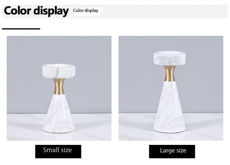 Luxury Marble Candlestick Holder with Gold Accent