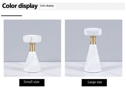 Luxury Marble Candlestick Holder with Gold Accent