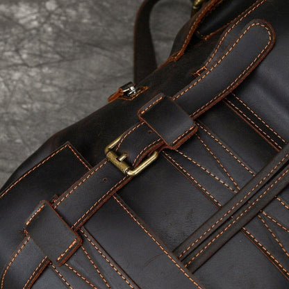 Vintage Dark Brown Leather Backpack