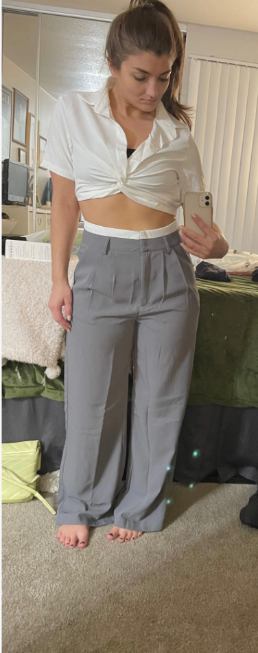 Women Wide Leg Suit Pants