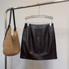 Women’s Genuine Leather Mini Skirt High Waist