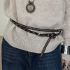Double Layer Studded Belt for Women with Rivets