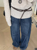 Double Layer Studded Belt for Women with Rivets