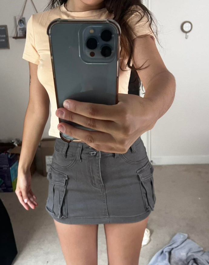 Denim Mini Skirts Cargo Style