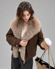 Women’s Brown Leather Jacket With Fur Collar for Winter