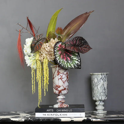 Real Marble Flower Vase for Living Room, Office & Hotel