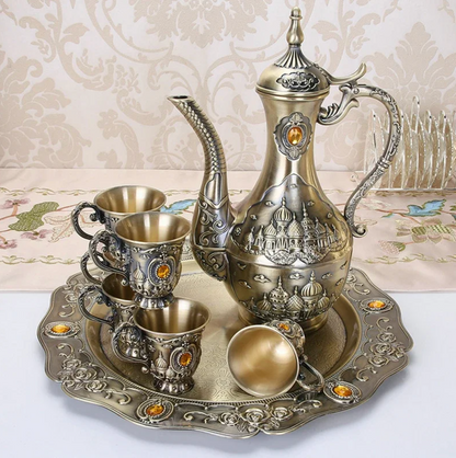 Antique bronze palace wine pot serving set