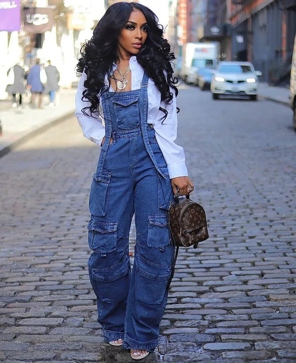 Jean Overalls Dress Women | Casual Denim Outfit 1 S