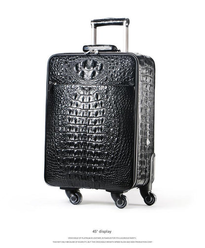 Crocodile Leather Trolley Suitcase for Business & Travel