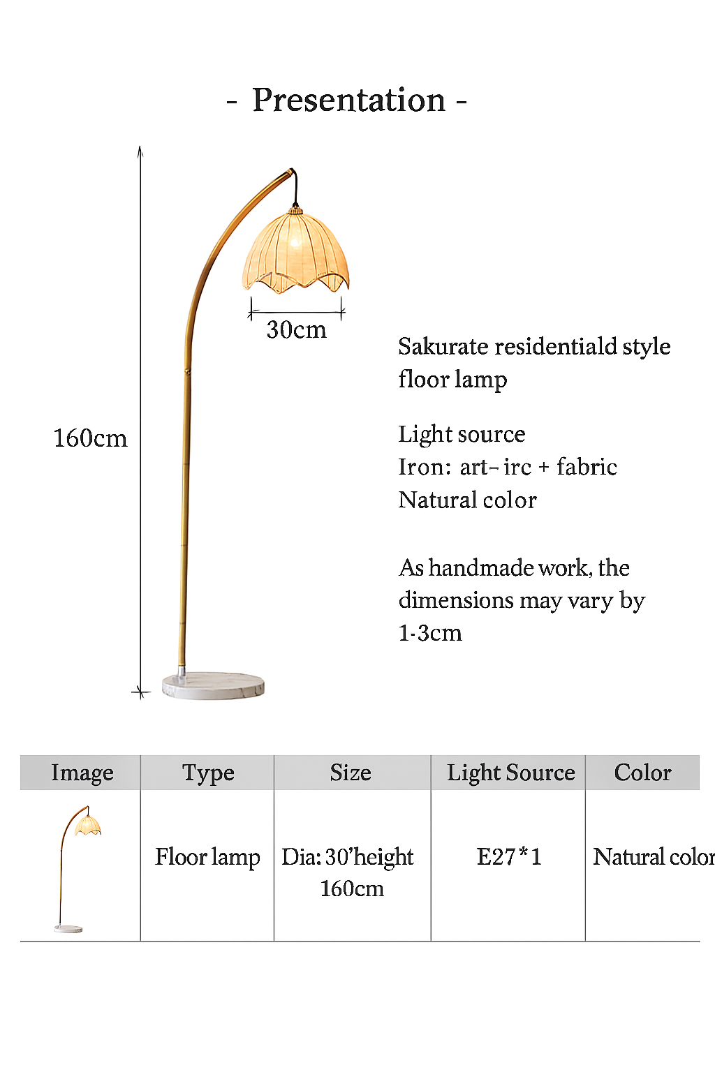 Retro Wabi-Sabi Handmade Bamboo Floor Lamp