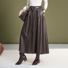 Leather maxi skirt with belt