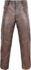 Distressed Brown Leather Pants Men Real Leather Trousers