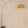 Japandi Rattan Dome Shade Bamboo Arc Floor Lamp