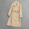 Double Breasted Leather Trench Coat Women with Belt 3 S