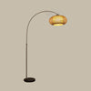 Japandi Rattan Dome Shade Bamboo Arc Floor Lamp