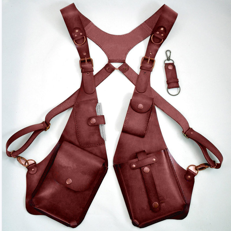 Medieval steampunk shoulder holster wallet harness pu leather 2