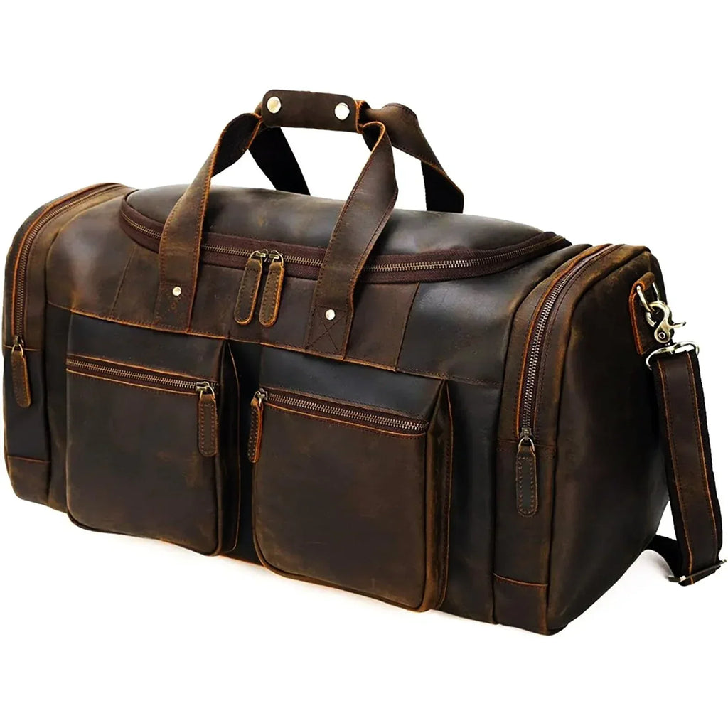 Genuine Leather Travel Duffel Bag