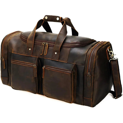 Genuine Leather Travel Duffel Bag