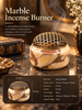 Marble Incense Burner with Decorative Metal Dome for Home Decor