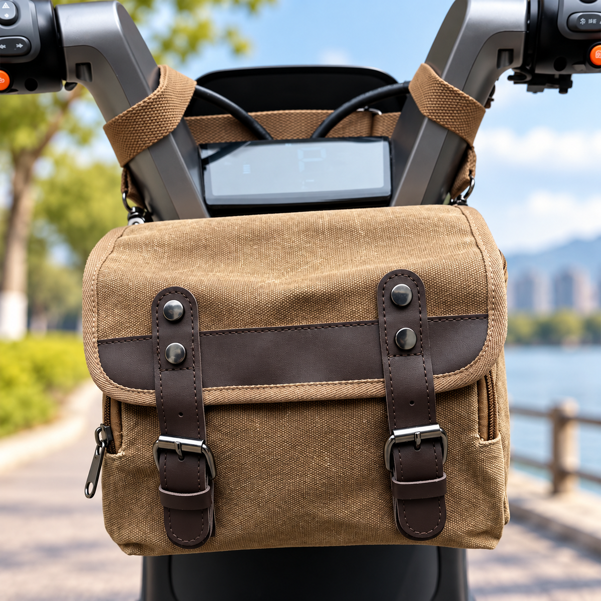 Canvas Bike Bag with Waxed 600D Fabric for Motorcycles