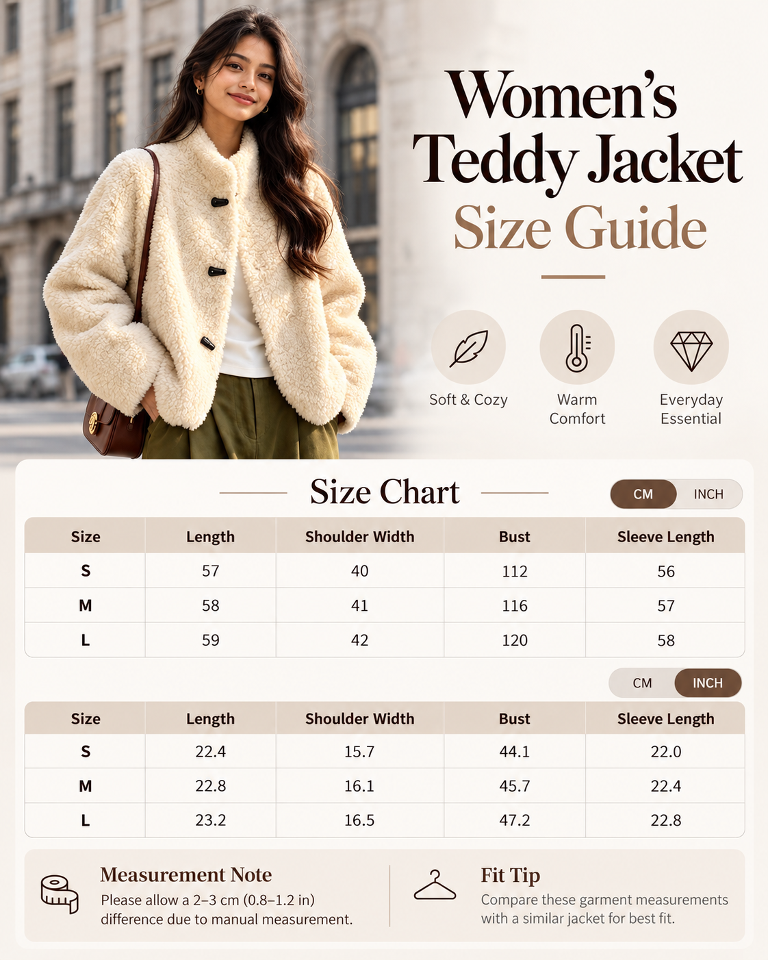 Women's Shearling Jacket with Stand Collar Short Winter Style