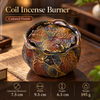 Coil Incense Burner with Brass Body and Removable Floral Lid