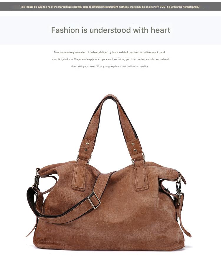 Genuine Cowhide Leather Suede Women’s Crossbody Shoulder Bag