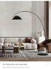 Modern black arching floor lamp with adjustable span