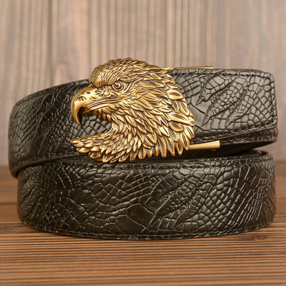Men’s Full Grain Leather Belt with Eagle Buckle