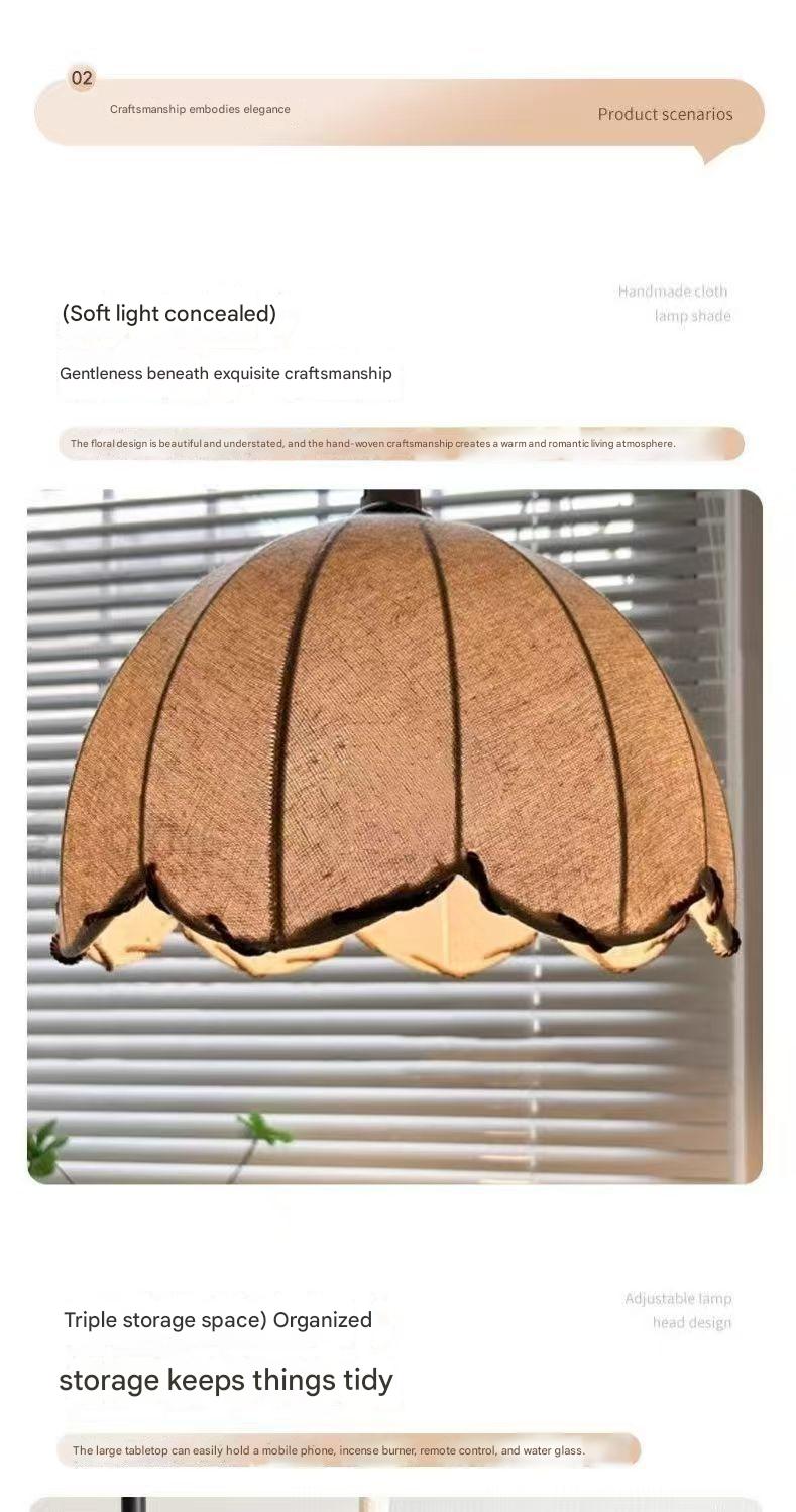 French retro arc floor lamp with shelves and dimming