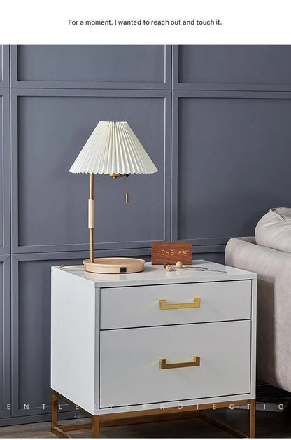 Nordic scandi wooden wireless charging table lamp