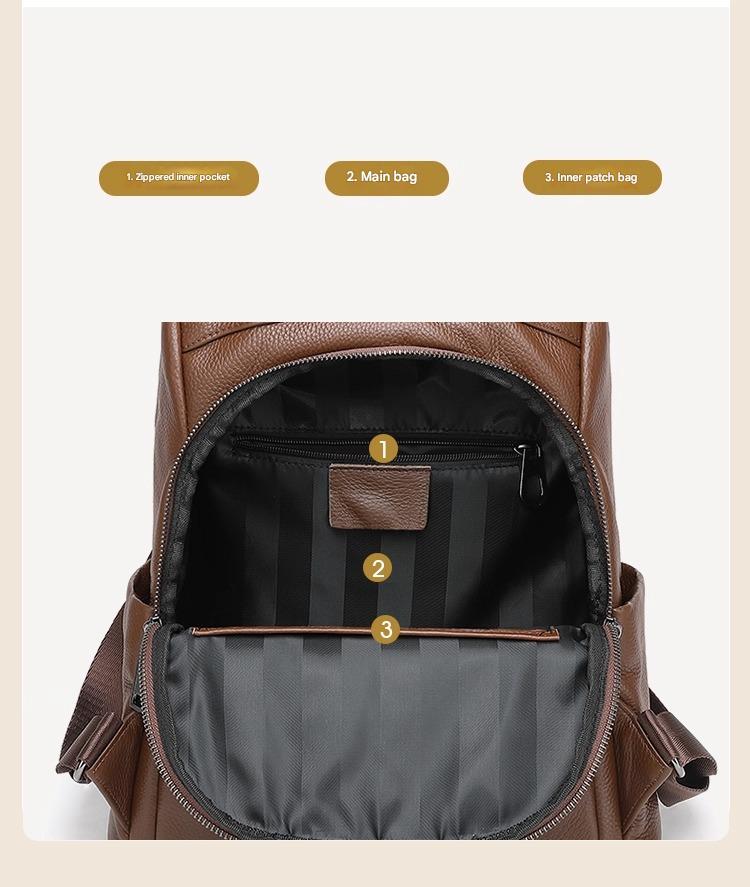 Women Genuine Leather Office Laptop Backpack