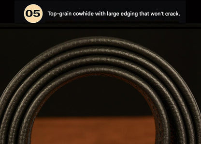 Men’s Full-Grain Leather Belt with Monkey Zodiac Gold Buckle