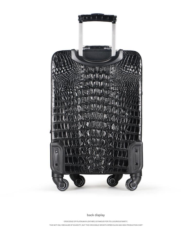 Crocodile Leather Trolley Suitcase for Business & Travel