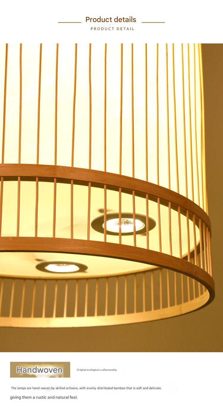 Modern bamboo weaving cylinder chandelier
