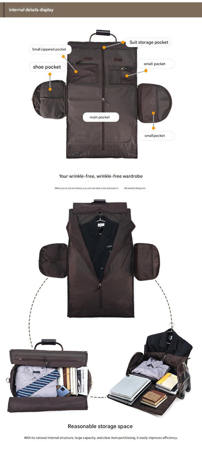 Crazy Horse Leather Trolley Garment Duffel