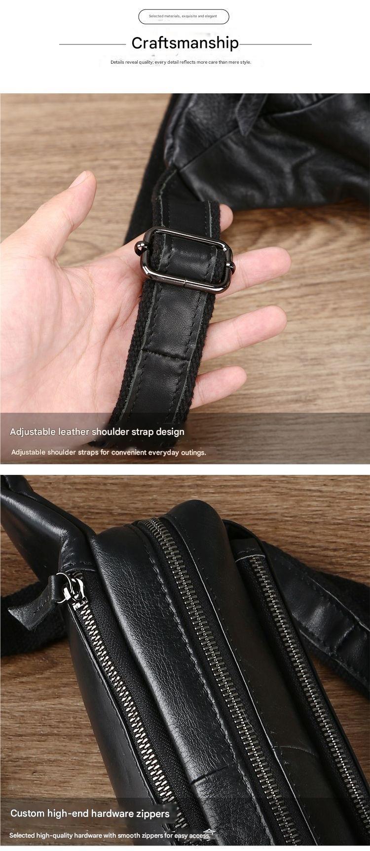 Men’s Top-Grain Leather Crossbody Waist Bag